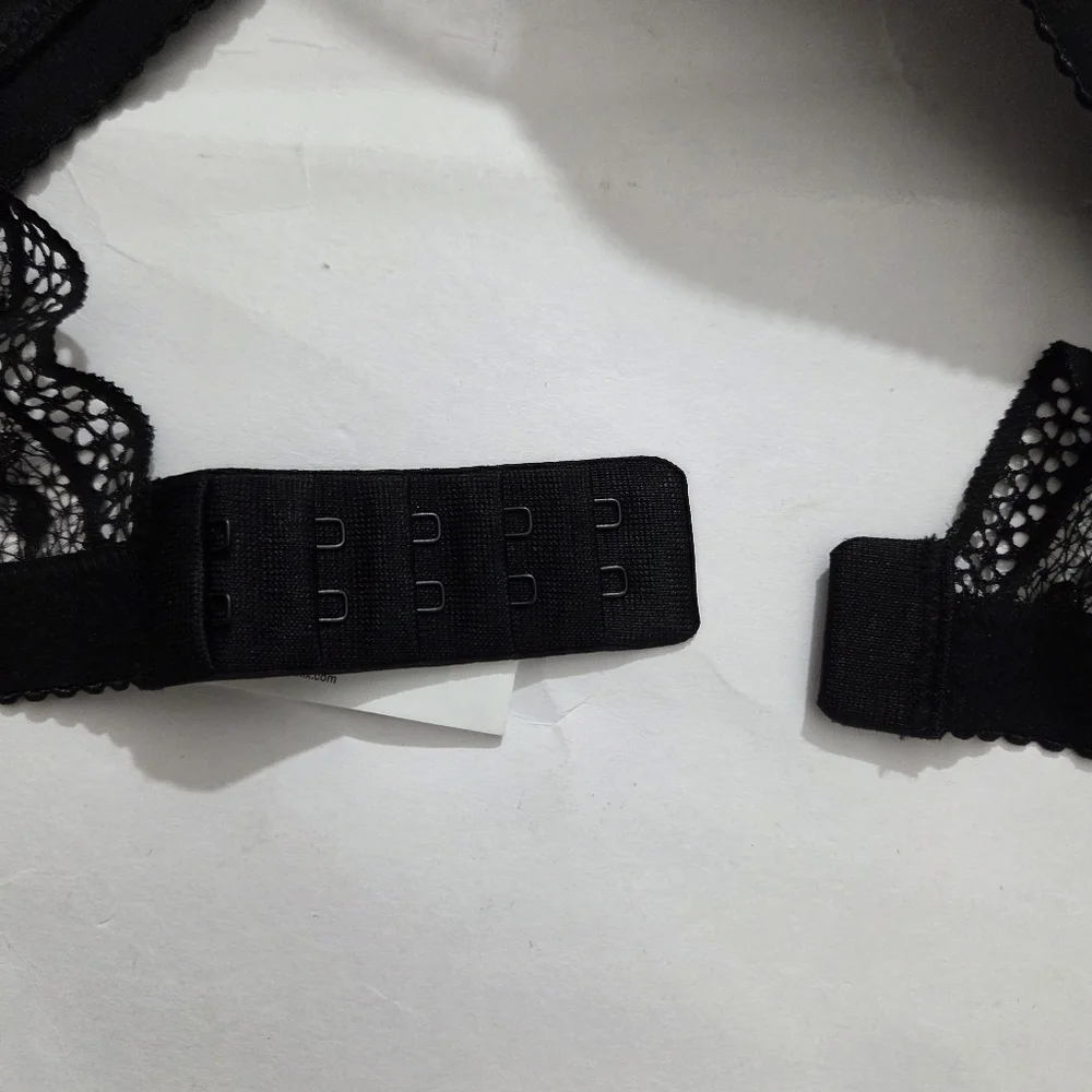 NWT Knix Knixy Lace Deep V Bralette Bra Black Wire Free Size XXL